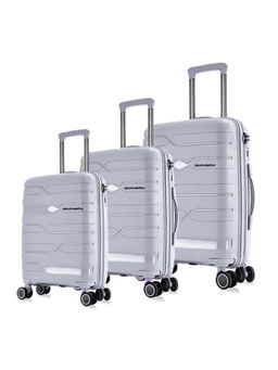 Nasher Miles - Paris Hard-Sided Polypropylene Luggage Grey Trolley Bags (Pack of 3) (L)