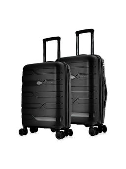 Nasher Miles - Paris Hard-Sided Polypropylene Luggage Black Trolley Bags (Pack of 2) (M)