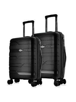 Nasher Miles - Paris Hard-Sided Polypropylene Luggage Black Trolley Bags (Pack of 2) (L)