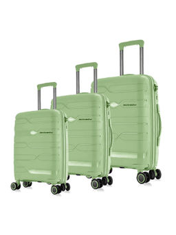 Nasher Miles - Paris Hard-Sided Polypropylene Luggage Avacado Green Trolley Bags (Pack of 3) (L)
