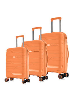 Nasher Miles - Paris Hard-Sided Polypropylene Luggage Orange Trolley Bags (Pack of 3) (L)