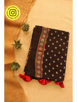 Eternity by Sakshi - Black Malang Handloom Saree with Unstitched Blouse