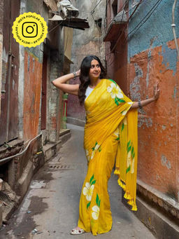Eternity by Sakshi - Gulmohar Handpainted Saree