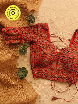 Eternity by Sakshi - Ajrakh Backless Stitched Blouse