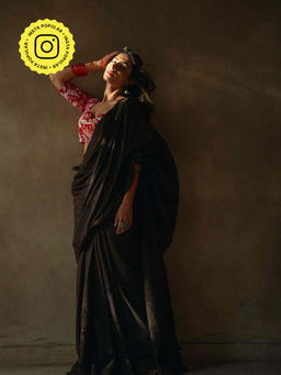 Eternity by Sakshi - Womens Solid Black Saree without Blouse