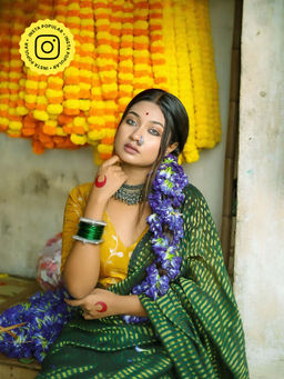 Eternity by Sakshi - Green Mohini Saree