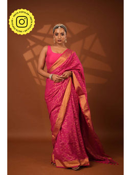 Eternity by Sakshi - Pink Embrace Woven Saree and Unstitched Blouse