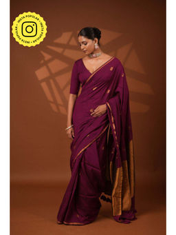 Eternity by Sakshi - Wine Rosy Polka Saree