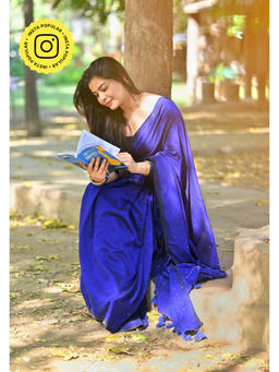 Eternity by Sakshi - Blue Rozana Saree with Unstitched Blouse