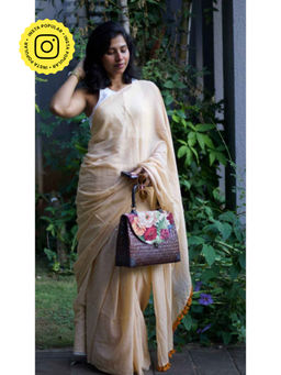 Eternity by Sakshi - Badam Kulfi Breezy Saree Without Blouse
