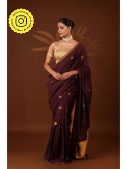 Eternity by Sakshi - Coke Polka Saree with Unstitched Blouse