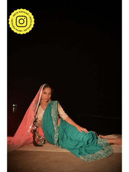 Eternity by Sakshi - Green Dilruba Saree Without Blouse