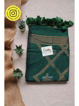 Eternity by Sakshi - Green Lotus Saree with Unstitched Blouse