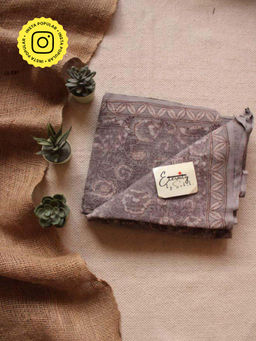 Eternity by Sakshi - Kashish Glory Hand Block Printed Cotton Saree with Unstitched Blouse