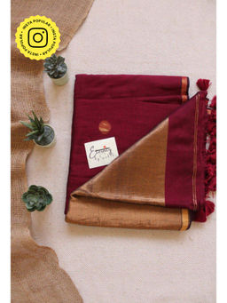 Eternity by Sakshi - Maroon Polka Saree with Unstitched Blouse