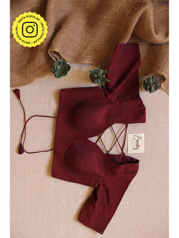 Eternity by Sakshi - Maroon Backless Stitched Blouse