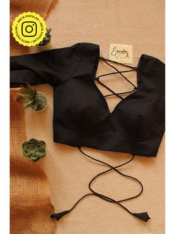 Eternity by Sakshi - Black Backless Stitched Blouse