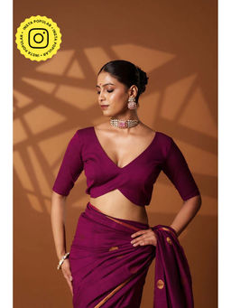 Eternity by Sakshi - Rosy Wine Shadow Stitched Blouse