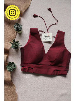 Eternity by Sakshi - Maroon Cutout Stretchable Stitched Blouse