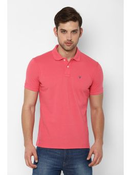 Allen Solly - Solid Pink Polo T-Shirt