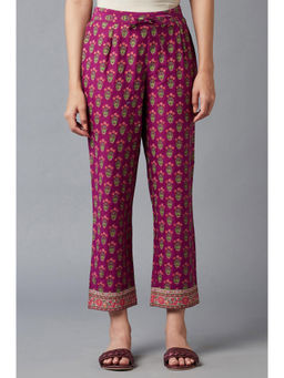W - Purple Floral Straight Pants