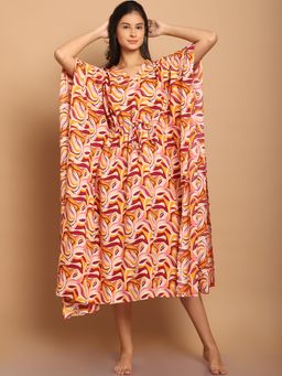 Blissence - Women Tropical Printed Kaftan Nightdress