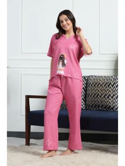 HOUSE OF COMFORT - Printed Pure Cotton T-Shirt And Pyjama