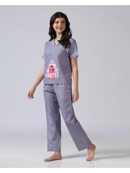HOUSE OF COMFORT - Women Printed Nightsuit White