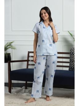 HOUSE OF COMFORT - Women Striped Shirt And Pyjama