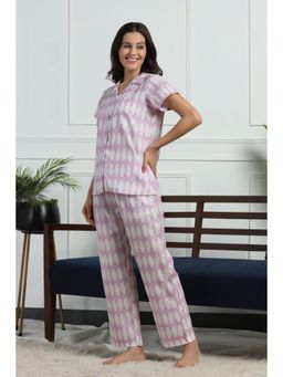 HOUSE OF COMFORT - Women Printed Nightsuit Pink