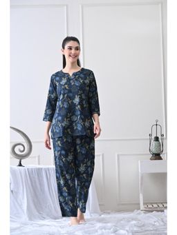 HOUSE OF COMFORT - Floral Printed Pure Cotton Kurti With Pyjama