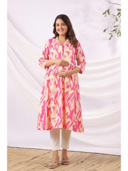 CRAFIQA - Wave Sketch Cotton Maternity - Nursing Kurta
