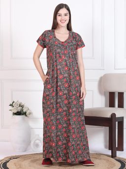 Sweet Dreams - Womens Floral Printed Nightdress Multi-Color