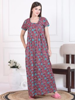 Sweet Dreams - Womens Floral Printed Nightdress Multi-Color