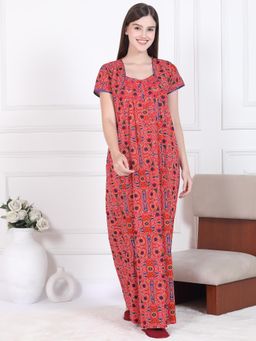Sweet Dreams - Womens Printed Nightdress Red