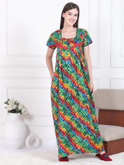 Sweet Dreams - Womens Printed Nightdress Multi-Color