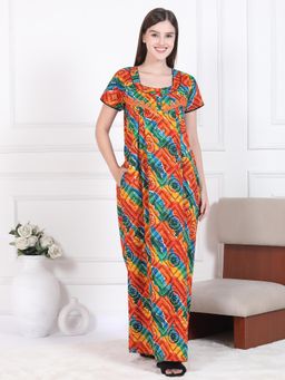 Sweet Dreams - Womens Printed Nightdress Multi-Color