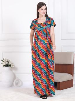 Sweet Dreams - Womens Printed Nightdress Multi-Color