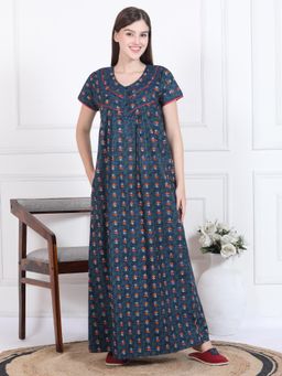 Sweet Dreams - Womens Printed Nightdress Blue