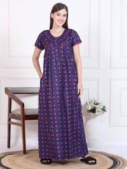 Sweet Dreams - Womens Printed Nightdress Purple