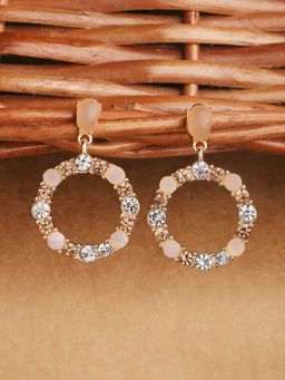 Accessorize London - Womens Orange Eclectic Stone Circle Short Drop Earring