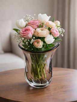 Smokey Cocktail - Luminous Facet Crystal Vase
