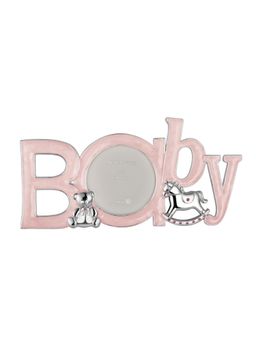 Momentz - Pink"Baby" Decorative Photo Frame Round Insert