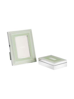 Momentz - Luxury Sky Blue Photo Frame & Jewelry Box Set