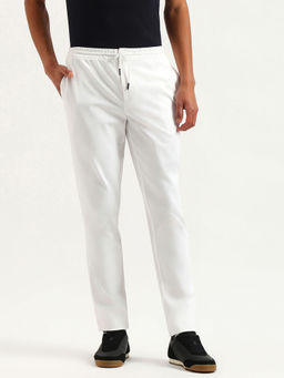 United Colors of Benetton - Men White Polyester Blend Relaxed Fit Trouser