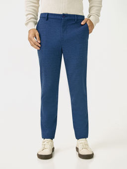 The Pant Project - Men Blue Polyester Slim Fit Trouser