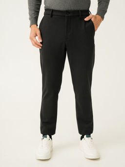The Pant Project - Men Black Polyester Slim Fit Trouser