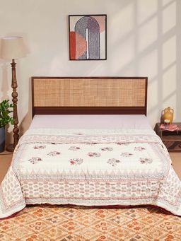 Fabindia - Red Nazm Hand Block Printed Cotton Quilt