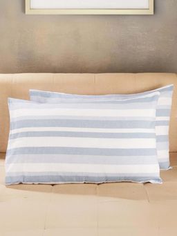Fabindia - Blue Nivan Woven Cotton Pillow Cover (Pack of 2)