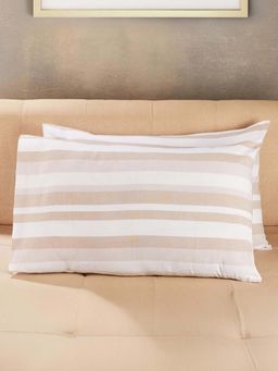 Fabindia - Beige Nivan Woven Cotton Pillow Cover (Pack of 2)